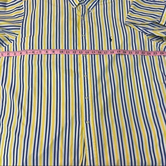 Ralph Lauren Men’s Button Down Shirt Yarmouth Cotton, Size 17 32/33 Blue, Yellow - Picture 4 of 8